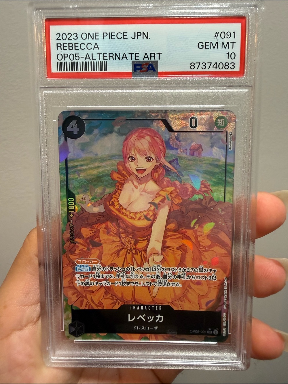 2023 One Piece Japanese Rebecca OP05-091 Alternate Art PSA 10 Gem Mint